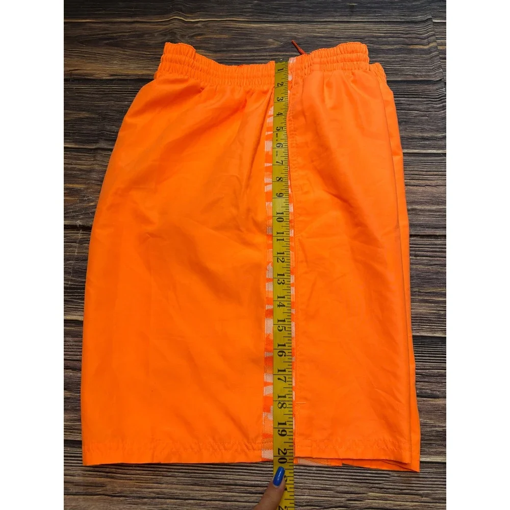 Nike Swim Trunks Mens Large Neon Orange Mesh Lined Board Shorts NESSC472